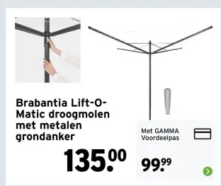 Aanbieding: Lift-O-Matic droogmolen met metalen grondanker