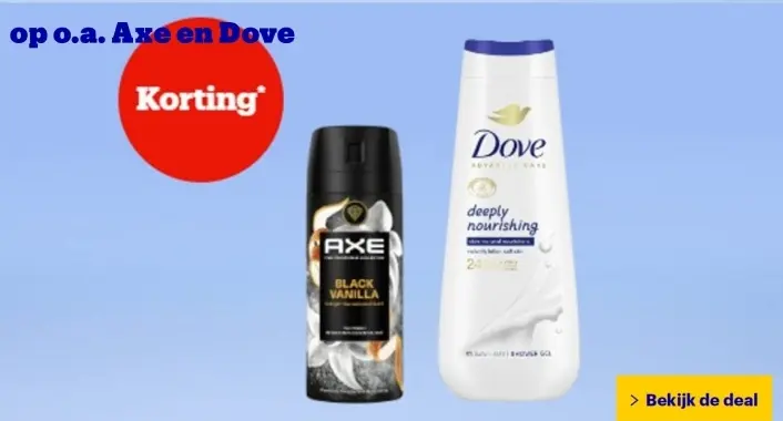 Aanbieding: Axe Black Vanilla and Dove Deeply Nourishing