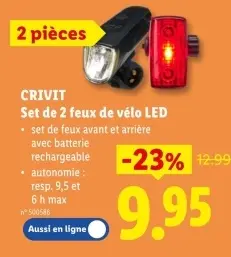 Offre: Set de 2 feux de vélo LED