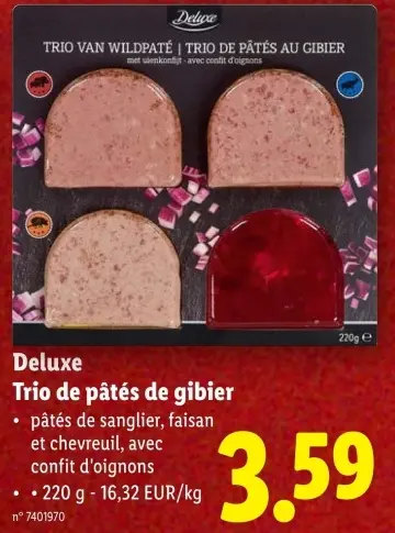 Offre: Trio de pâtés de gibier