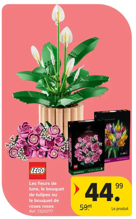 Offre: Les fleurs de lune, le bouquet de tulipes ou le bouquet de roses
