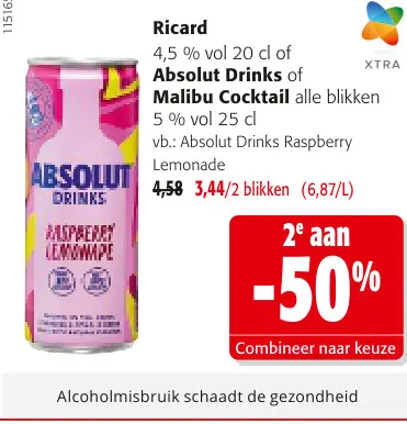 Promotie: Ricard, Absolut Drinks of Malibu Cocktail