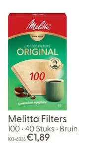 Aanbieding: Melitta Filters 100/40 Bruin