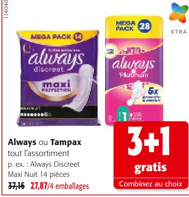 Offre: Always ou Tampax
