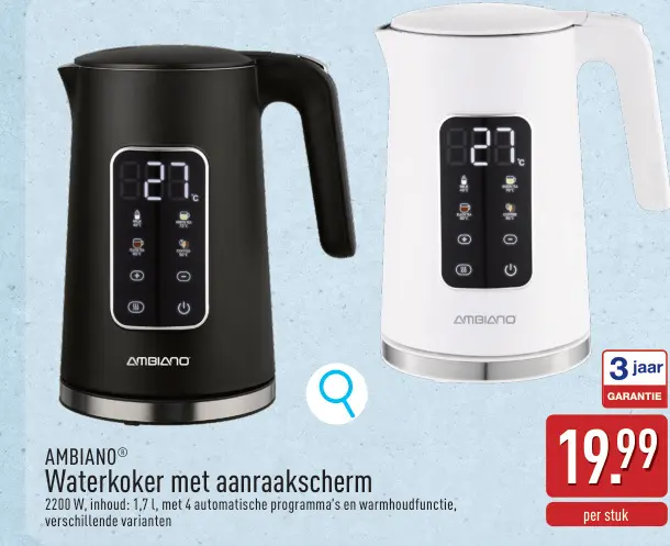 Promotie: Waterkoker met aanraakscherm