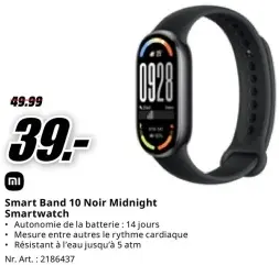 Offre: Smart Band 10 Noir Midnight Smartwatch