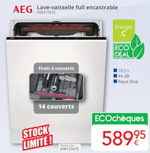 Offre: AEG Lave-vaisselle full encastrable