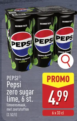 Promotie: Pepsi zero sugar lime