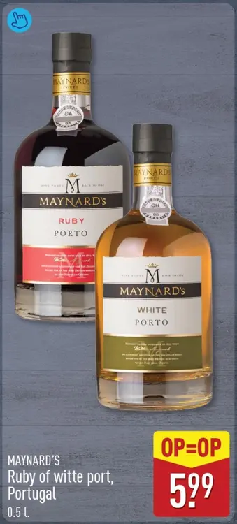 Aanbieding: MAYNARD'S Ruby of witte port, Portugal