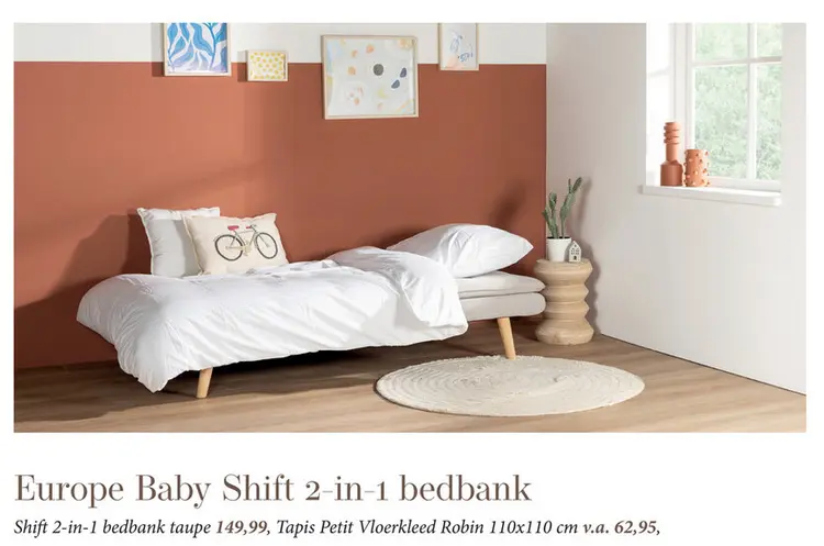 Aanbieding: 2-in-1 bedbank taupe