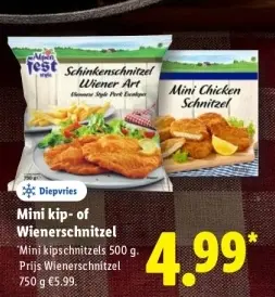 Aanbieding: Mini kip- of Wienerschnitzel