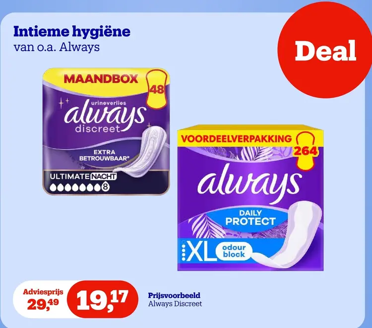 Aanbieding: Intieme hygiëne