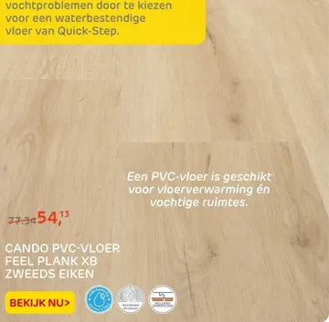 Aanbieding: CANDO PVC-VLOER FEEL PLANK XB ZWEEDS EIKEN