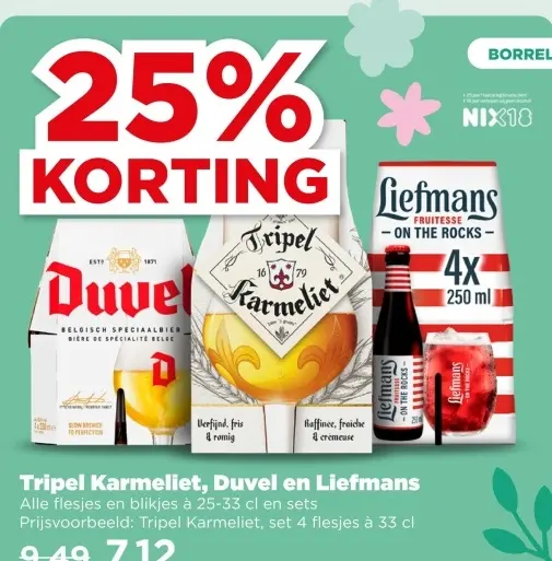 Aanbieding: Tripel Karmeliet, Duvel en Liefmans