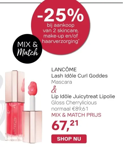 Aanbieding: Lash Idôle Curl Goddes Mascara & Lip Idôle Juicytreat