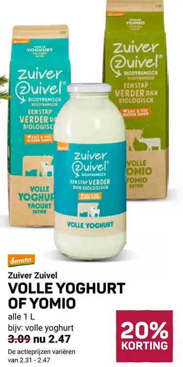 Aanbieding: Volle yoghurt of yomio