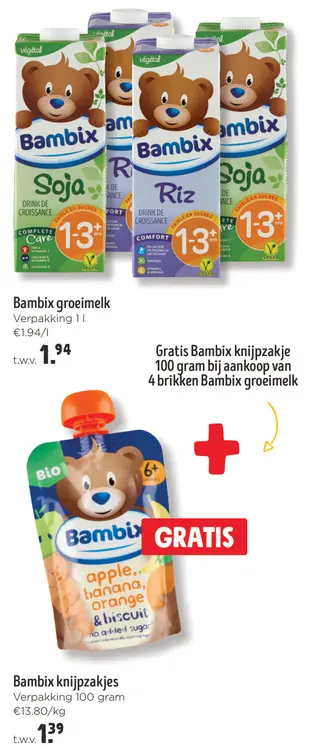 Aanbieding: Groeimelk + GRATIS Knijpzakje