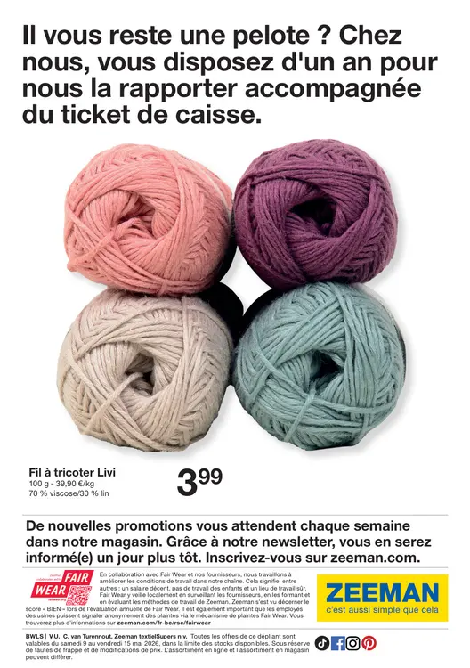 Offre: Fil à tricoter Livi