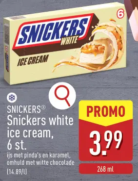 Promotie: Snickers white ice cream
