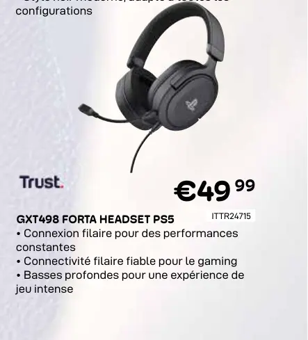 Offre: Gxt498 forta headset ps5