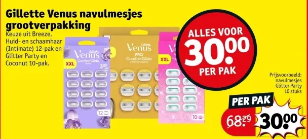 Promotie: Gillette Venus navulmesjes grootverpakking