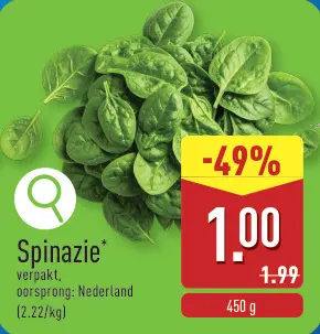 Promotie: Spinazie