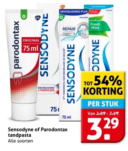 Aanbieding: Sensodyne of Parodontax tandpasta