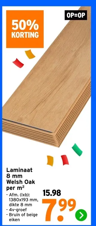 Aanbieding: Laminaat 8 mm Welsh Oak