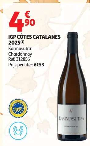 Promotie: Karmasutra Igp Côtes Catalanes Chardonnay