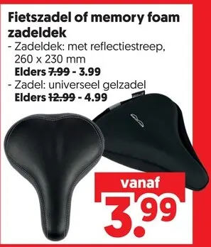 Aanbieding: Fietszadel of memory foam zadeldek