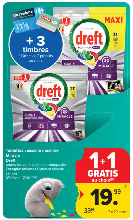 Offre: Tablettes vaisselle machine Miracle