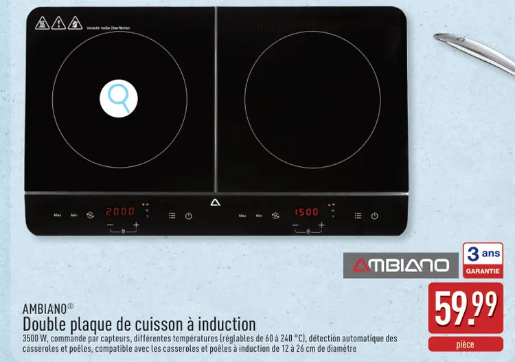 Offre: Double plaque de cuisson à induction