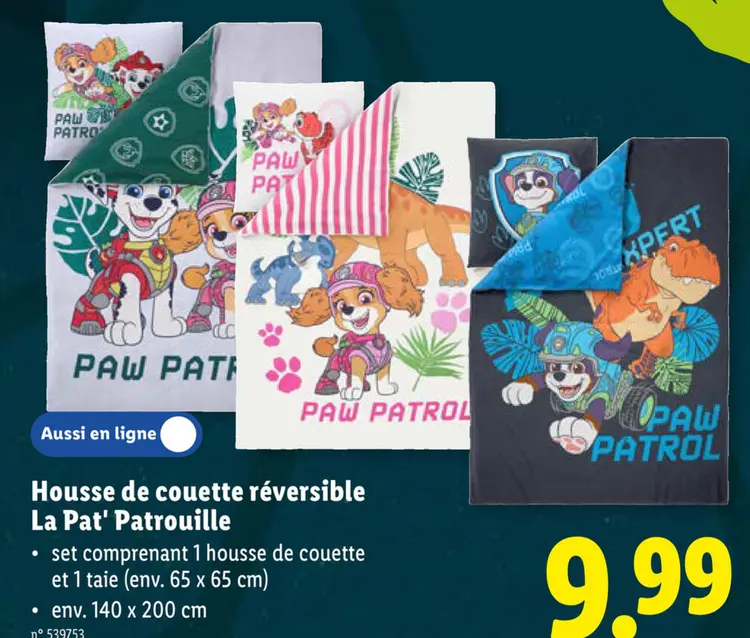 Offre: Housse de couette réversible La Pat' Patrouille