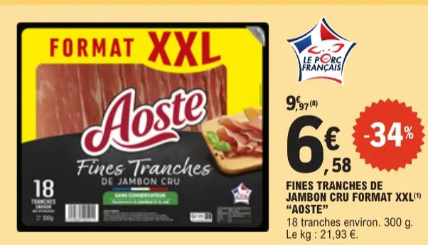 Promotie: Fines Tranches de Jambon Cru Format XXL