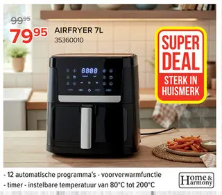 Promotie: Home&Harmony airfryer 7L