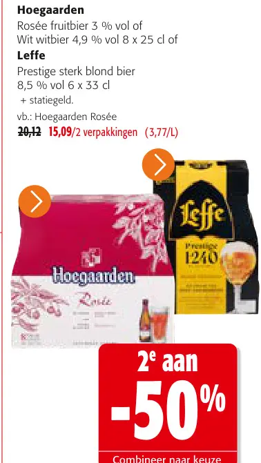 Promotie: Rosée fruitbier of Wit witbier Prestige sterk