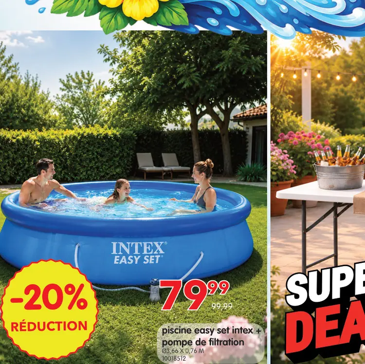 Offre: piscine easy set intex + pompe de filtration