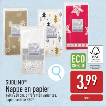 Offre: Nappe en papier