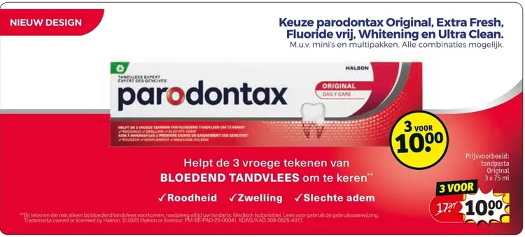 Aanbieding: Parodontax Original, Extra Fresh, Fluoride vrij, Whitening en Ultra Clean