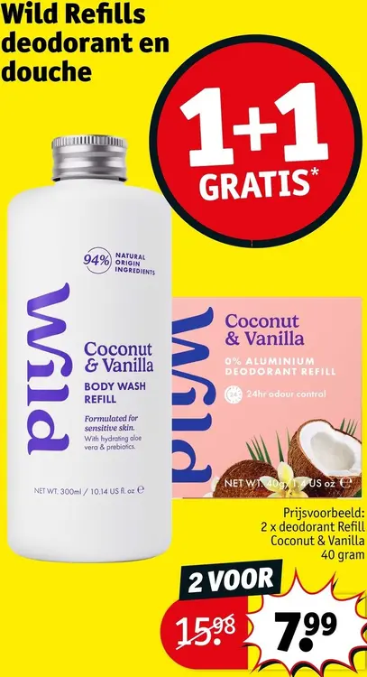 Promotie: Wild Refills deodorant en douche