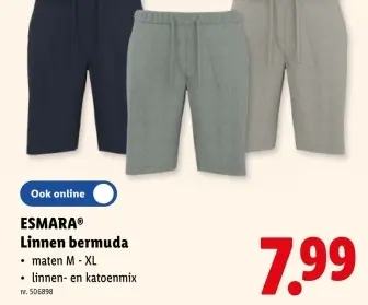 Promotie: Linnen bermuda