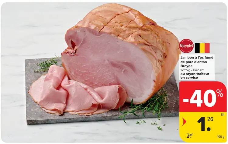 Offre: Jambon à l'os fumé de porc d'antan