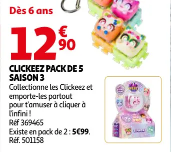Offre: Clickeez pack de 5 saison 3