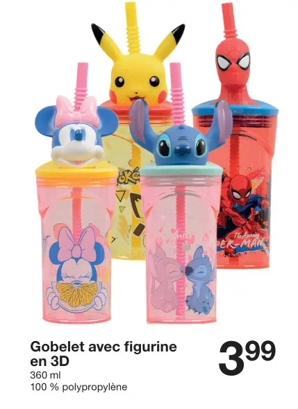 Offre: Gobelet avec figurine en 3D
