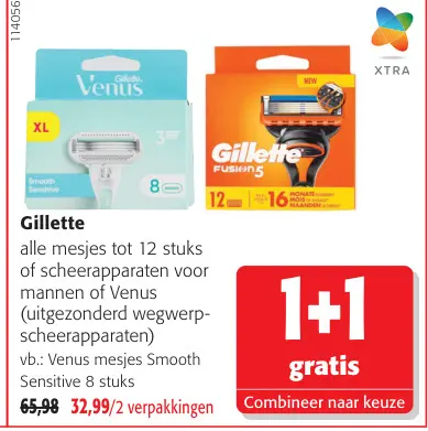 Promotie: Gillette alle mesjes tot 12 stuks of scheerapparaat