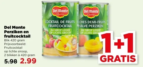 Aanbieding: Perziken en fruitcocktail