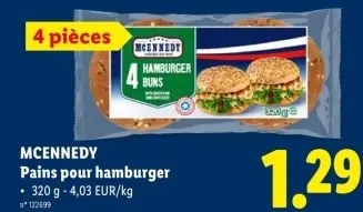 Offre: Pains pour hamburger