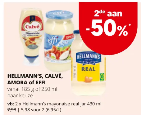 Promotie: HELLMANN'S, CALVÉ, AMORA of EFFI