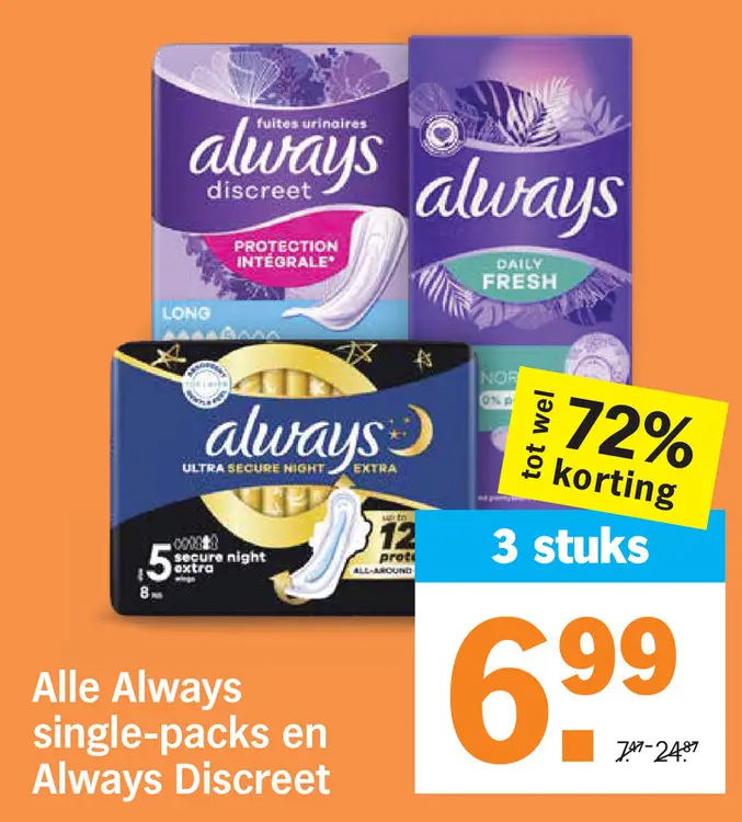Aanbieding: Always single-packs en Always Discreet