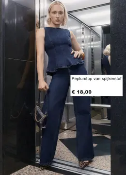 Aanbieding: Peplumtop van spijkerstof